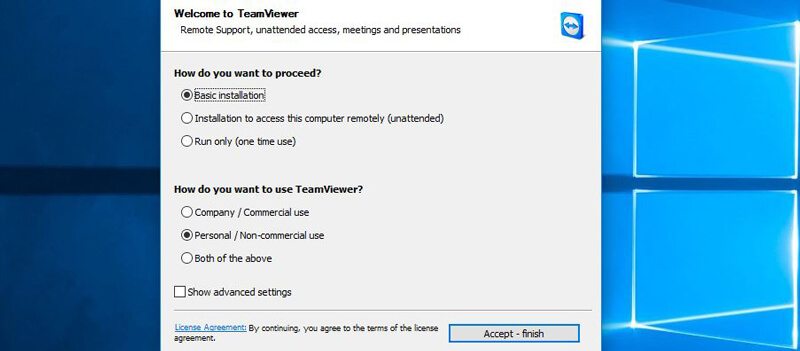 نصب نرم افزار TeamViewer در ویندوز