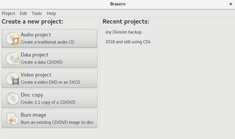 نرم‌افزار رایت CD و DVD مثل Nero برای لینوکس